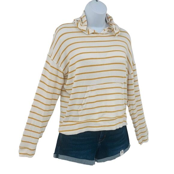 American Eagle Striped Soft Plush Pullover Hoodie Sweater - Picture 2 of 9